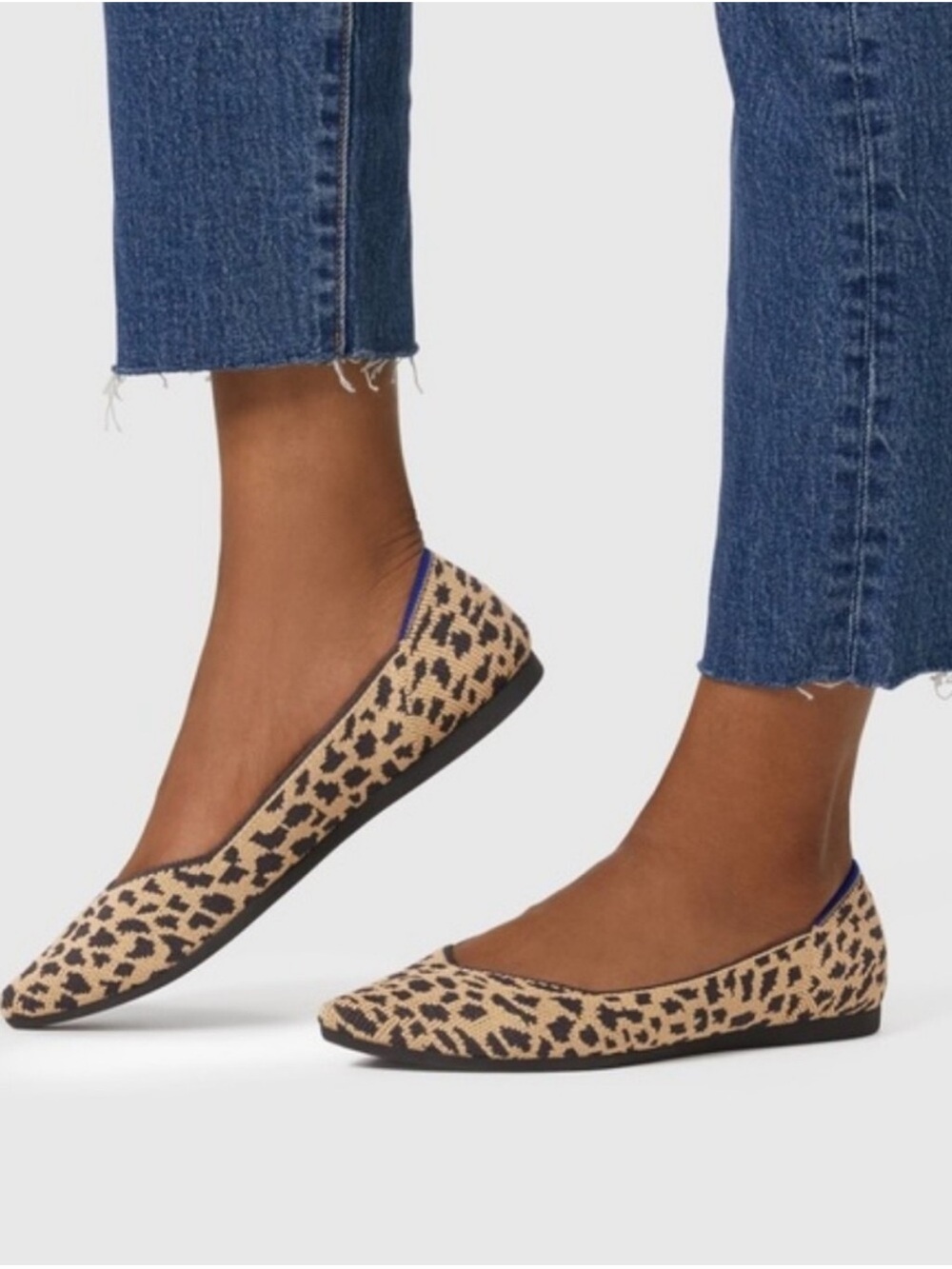 Rothy's Leopard Print The Point Flats - Brown & Black 7 1/3
